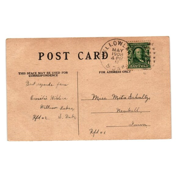 Antique 1908 Australian Ballot Postcard Franklin Stamp Vintage Mailing History - Picture 2 of 2